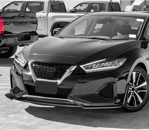 W-POWER، الشفة الأمامية الممتصة للصدمات مناسبة للتوافق مع نيسان ماكسيما 2019-2024، طقم الجسم الأمامي للشفاه الممتص للصدمات الهوائي ABS، STP-Style، 2020 2021 2022 2023 (أسود غير مطلي) in Kuwait