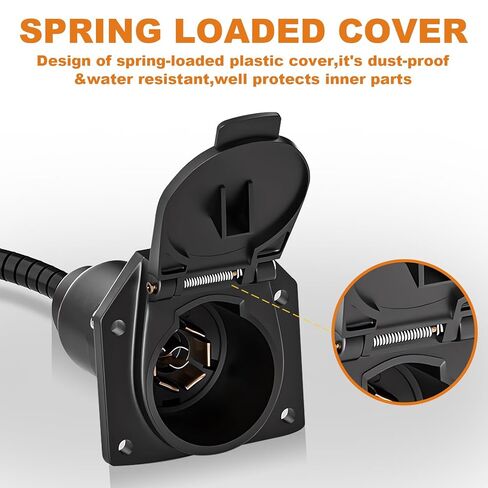 7 طرق RV مقطورة موصل الضوء المقبس 7 الأسلاك تسخير محول مقطورة الكهربائية محول سريع مع تصاعد قوس، 7 دبوس الأسلاك تسخير الجانب السيارة العالمية لRV، شاحنة، مقطورة in Kuwait