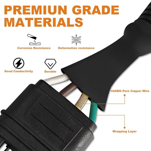 7 طرق RV مقطورة موصل الضوء المقبس 7 الأسلاك تسخير محول مقطورة الكهربائية محول سريع مع تصاعد قوس، 7 دبوس الأسلاك تسخير الجانب السيارة العالمية لRV، شاحنة، مقطورة in Kuwait