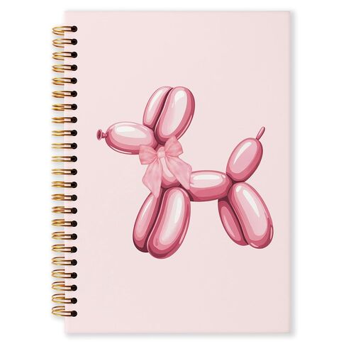Grace Yonks Cute Balloon Dog Spiral Notebook – A5 Pink Coquette School Supplies, Small Aesthetic Note Book for Girls – 5.8" x 8.3" with 80 Pages Lined Notebook for School, or Gifts(033) in Saudi Arabia