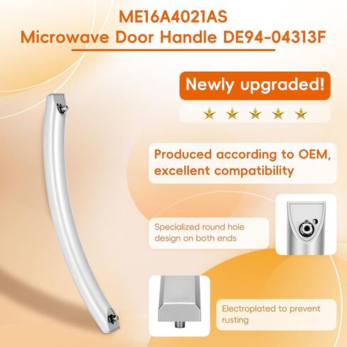 ME17R7021ES ME19R7041FS Microwave Door Handle, DE94-04309A DE94-04309B Handle, Compitable with Samsung ME21R7051SS ME21R7051SG Microwave(See Figure 4 for Specific Models), Contains 2 Screws in Kuwait