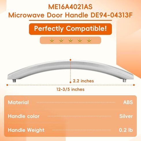 ME17R7021ES ME19R7041FS Microwave Door Handle, DE94-04309A DE94-04309B Handle, Compitable with Samsung ME21R7051SS ME21R7051SG Microwave(See Figure 4 for Specific Models), Contains 2 Screws in Kuwait