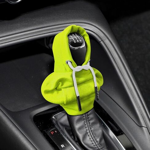 Gear Shift Hoodie, Shifter Hoodie, Funny Car Gear Shift Protector Cover, Automotive Interior Cute Gadgets Fashionable Mini Sweater Shifter Stick Knob Cover Universal for Most Vehicles (Green) in Kuwait
