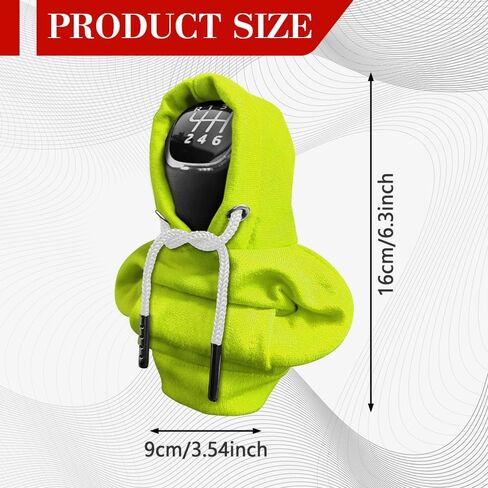 Gear Shift Hoodie, Shifter Hoodie, Funny Car Gear Shift Protector Cover, Automotive Interior Cute Gadgets Fashionable Mini Sweater Shifter Stick Knob Cover Universal for Most Vehicles (Green) in Saudi Arabia