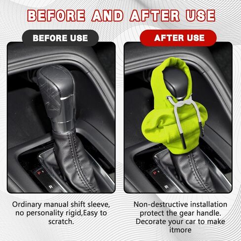 Gear Shift Hoodie, Shifter Hoodie, Funny Car Gear Shift Protector Cover, Automotive Interior Cute Gadgets Fashionable Mini Sweater Shifter Stick Knob Cover Universal for Most Vehicles (Green) in Saudi Arabia