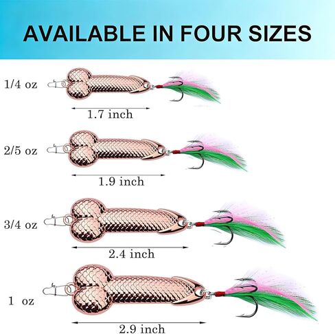 4Pcs Rose Gold Fishing Lures - Metal Luminous Spoon Lures with Sharp Hooks, Funny Gag Gift for Men, Father's Day/White Elephant Gift for Anglers, Suitable for Bass & Trout in Saudi Arabia