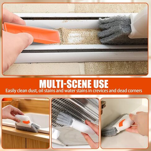 1 PCS Cleaning Brush Universal Window Track, Dust and Dirt Remover for Window Tracks, Rails and Corners,White in Saudi Arabia