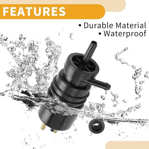 Windshield Washer Pump No.A2028690021 - Car Front Windshield Washer Fluid Pump - for Mercedes-Benz 560SL 1986-1989 Plastic Black with Grommet - 1 Pcs in Saudi Arabia
