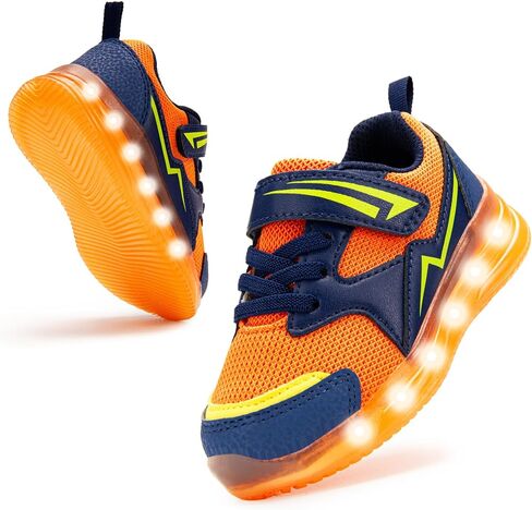 SKYWHEEL Boys Girls Sneakers Light up for Toddler Size 5 to Little Kids Size 2 in Kuwait