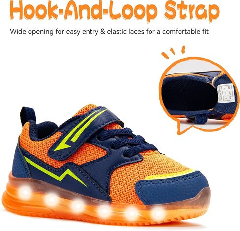SKYWHEEL Boys Girls Sneakers Light up for Toddler Size 5 to Little Kids Size 2 in Kuwait