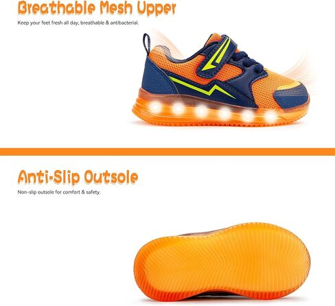 SKYWHEEL Boys Girls Sneakers Light up for Toddler Size 5 to Little Kids Size 2 in Kuwait