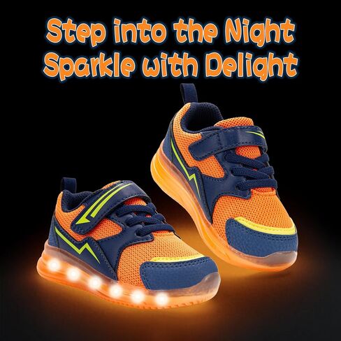 SKYWHEEL Boys Girls Sneakers Light up for Toddler Size 5 to Little Kids Size 2 in Kuwait