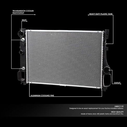 DNA Motoring OEM-RA-2875 مشعاع تبريد أساسي من الألومنيوم على طراز المصنع متوافق مع 07-11 Mercedes-Benz CL550 / CL600، 12-13 S350، 08-09 S450 AT، 25-1/4 بوصة عرض × 18-3/16 بوصة ارتفاع × 1-5/8 بوصة عمق in Saudi Arabia