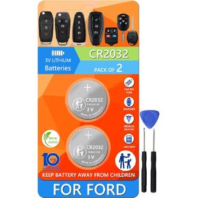 Key Fob Replacement Batteries for Ford (F150 Escape Focus Explorer Fusion Expedition Taurus Fiesta Econoline Flex Edge Transit Mustang Ranger EcoSport) Remote Battery (Pack of 2) (Check Fitment Guide) in Kuwait