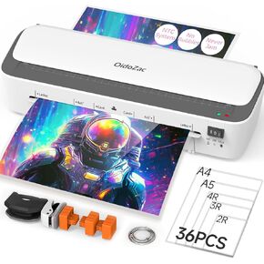 آلة تغليف 11 في 1 مع 36 ورقة تغليف، آلة تصفيح حرارية لسطح المكتب بعرض 13 بوصة لحجم الحروف، 2 تعديل لدرجة الحرارة، أداة تشذيب ورق مدمجة و3 رؤوس تقطيع - مثالية للمكتب والمدرسة والأعمال in Kuwait