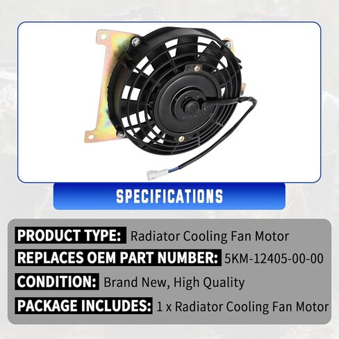 Electric Radiator Cooling Fans Motor for Yamaha Grizzly 660 4X4 YFM660F 2002-2008, Radiator Fan Motor Replaces for 5KM-12405-00-00 in Kuwait