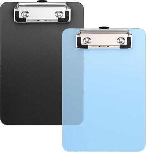 2 Pcs Mini Clipboard, 4" X 6" Small Clipboards, Mini Clip Board Plastic Clipboard for Notepads Offices Restaurants Memo Size Receipt Pocket Lists (Rose Red+Blue) in Saudi Arabia