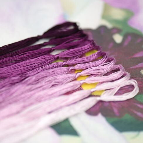 خيط تطريز حرير التوت المصبوغ يدويًا 100%، خيط تطريز، 4 بكرات كل منها 24 ياردة (101-4) in Kuwait