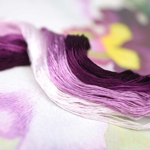 خيط تطريز حرير التوت المصبوغ يدويًا 100%، خيط تطريز، 4 بكرات كل منها 24 ياردة (101-4) in Kuwait