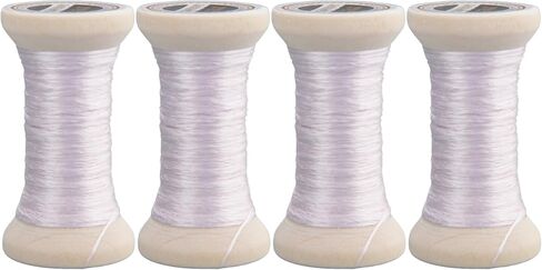 خيط تطريز حرير التوت المصبوغ يدويًا 100%، خيط تطريز، 4 بكرات كل منها 24 ياردة (101-4) in Kuwait