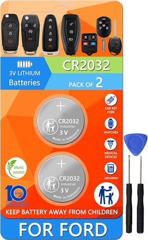 Key Fob Replacement Batteries for Ford (F150 Escape Focus Explorer Fusion Expedition Taurus Fiesta Econoline Flex Edge Transit Mustang Ranger EcoSport) Remote Battery (Pack of 2) (Check Fitment Guide) in Kuwait