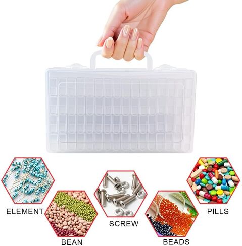 Bead Organizer, 64 Girds, Diamond Art Portable Bead Storage Containers, Diamond Painting Accessories Small Parts Organizer for DIY Craft Making Bracelet Nail in Saudi Arabia