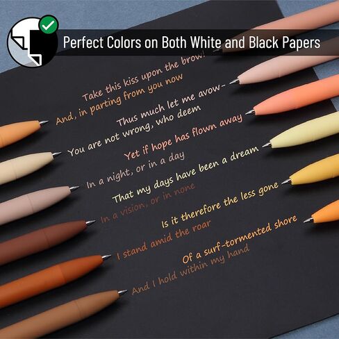 Mr. Pen- Retractable Gel Pens, 12 Pack, Vintage Colors, Fast Dry, Gel Pens Fine Point 0.7mm, Retractable Pens, Cute Pens, Gel Ink Pens, Aesthetic Pens for Journaling, Colorful Pens, Fine Tip Pens in Saudi Arabia
