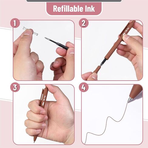 Mr. Pen- Retractable Gel Pens, 12 Pack, Vintage Colors, Fast Dry, Gel Pens Fine Point 0.7mm, Retractable Pens, Cute Pens, Gel Ink Pens, Aesthetic Pens for Journaling, Colorful Pens, Fine Tip Pens in Saudi Arabia