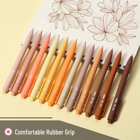 Mr. Pen- Retractable Gel Pens, 12 Pack, Vintage Colors, Fast Dry, Gel Pens Fine Point 0.7mm, Retractable Pens, Cute Pens, Gel Ink Pens, Aesthetic Pens for Journaling, Colorful Pens, Fine Tip Pens in Saudi Arabia