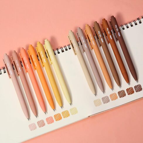 Mr. Pen- Retractable Gel Pens, 12 Pack, Vintage Colors, Fast Dry, Gel Pens Fine Point 0.7mm, Retractable Pens, Cute Pens, Gel Ink Pens, Aesthetic Pens for Journaling, Colorful Pens, Fine Tip Pens in Saudi Arabia