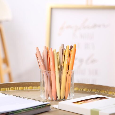 Mr. Pen- Retractable Gel Pens, 12 Pack, Vintage Colors, Fast Dry, Gel Pens Fine Point 0.7mm, Retractable Pens, Cute Pens, Gel Ink Pens, Aesthetic Pens for Journaling, Colorful Pens, Fine Tip Pens in Saudi Arabia
