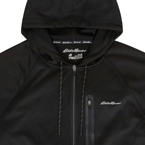 Eddie Bauer Men’s Performance Full Zip Hoodie | Mens Full Zip Performance Hoodie - Black X-Large in Saudi Arabia