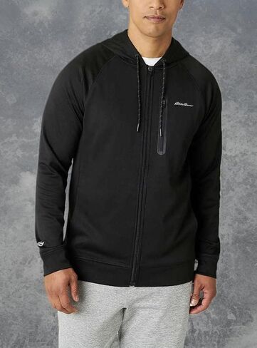 Eddie Bauer Men’s Performance Full Zip Hoodie | Mens Full Zip Performance Hoodie - Black X-Large in Saudi Arabia