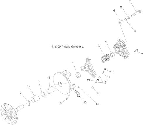 بولاريس 1322851 قابض المحرك الأساسي 2010-2011 سبورتسمان رينجر RZR 4 S 800 OEM in Saudi Arabia