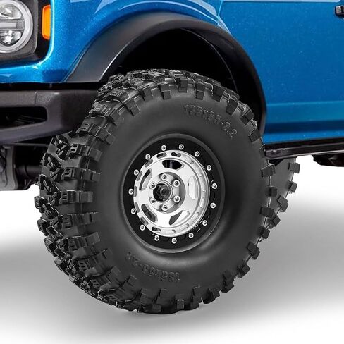 4 قطع 2.2 عجلات وإطارات زاحفة RC من Beadlock (135 ملم) - تناسب 1/10 محوري SCX10/RBX10/Wraith 90048/90018 Traxxas TRX4 (فضي) in Kuwait