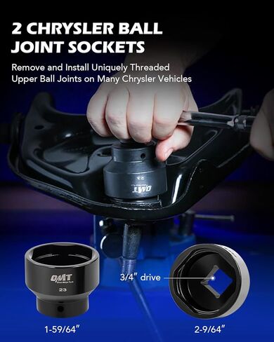 Orion Motor Tech Master Ball Joint Press Kit, 23pc Ball Joint Press & U Joint Removal Kit with Sockets and Universal Adapters, Heavy Duty Ball Joint Tool Set in Saudi Arabia