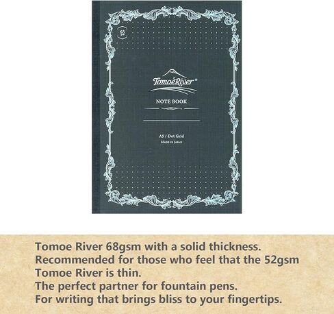 SAKAE テ ク ニ カ ル ペ ー パ ، Tomoe River FP 68 GSM Notebook، 5.85 بوصة × 8.27 بوصة (A5)، 160 صفحة (80 ورقة)، 5 مم منقط، أبيض (SR-A5NB-LD68) in Kuwait