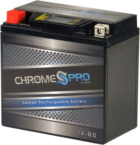 بطارية كروم YTX14-BS ATV - قابلة للشحن، مختومة من المصنع، بديلة لهوندا TRX 500 420 450 350 300 روبيكون فورمان رانشر in Saudi Arabia