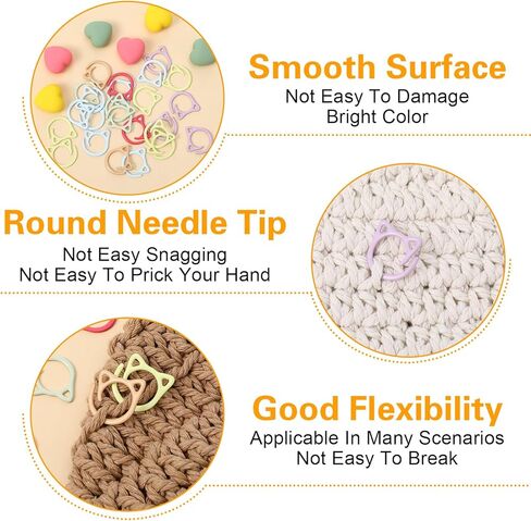 Ptwola 48 Pcs Color Cat Stitch Marker Crochet Marker Ring Multicolor Knitting Stitch Markers Yarn Pins Supplies Accessories for Crocheting Knitting Yarn Crafts DIY Weaving Locking Sewing Tools in Saudi Arabia