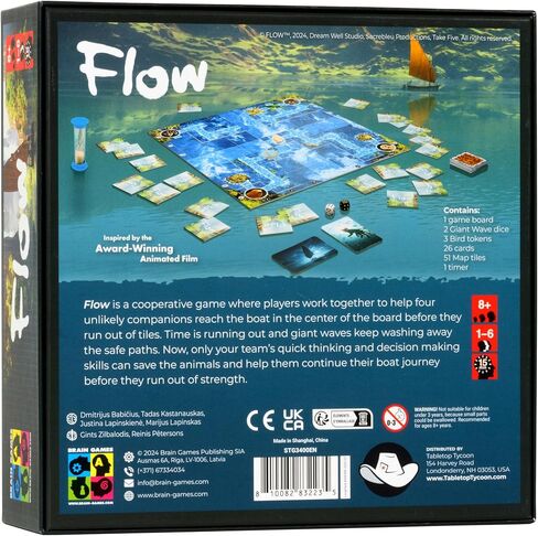 Flow: The Official Cooperative Board Game | Strategy Game for 1–4 Players Ages 8+ | Based on The Award-Winning Animated Film | Family & Solo Play | Survive The Flood, Rescue Allies in Saudi Arabia