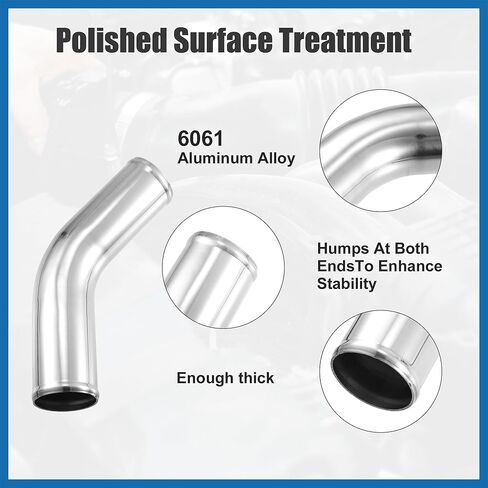 OD 70mm 2.75" Length 12" 300mm Aluminum Alloy Tube Intercooler Pipe 45 Degree Air Intake Tube Silver Tone for Car Item Replacement in Saudi Arabia