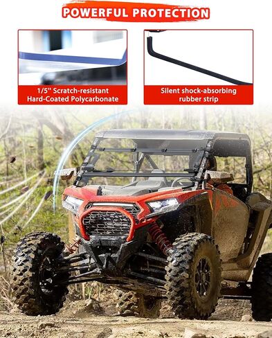 زجاج أمامي نصف أمامي لـ Polaris RZR XP 1000/XP4 1000 2024، زجاج أمامي شفاف نصف متين من البولي كربونات خفيف الوزن ومقاوم للغبار لـ Polaris RZR XP 1000 / XP 4 1000 Sport/Premium/Ultimate Accessories in Saudi Arabia