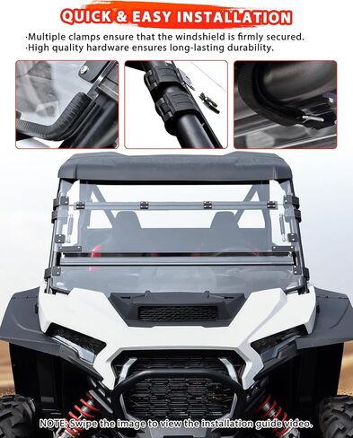 زجاج أمامي نصف أمامي لـ Polaris RZR XP 1000/XP4 1000 2024، زجاج أمامي شفاف نصف متين من البولي كربونات خفيف الوزن ومقاوم للغبار لـ Polaris RZR XP 1000 / XP 4 1000 Sport/Premium/Ultimate Accessories in Saudi Arabia