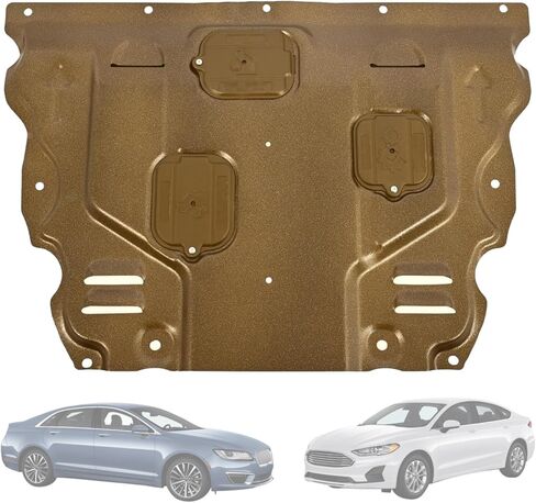 واقي درع المحرك من سبائك الألومنيوم والمغنيسيوم لسيارة Ford Fusion/Lincoln MKZ 2013-2020 لوح انزلاقي خفيف الوزن وشديد التحمل مع غطاء ممتد وفتحات خدمة وتصميم فتحة تهوية - مقاوم للصدأ in Kuwait