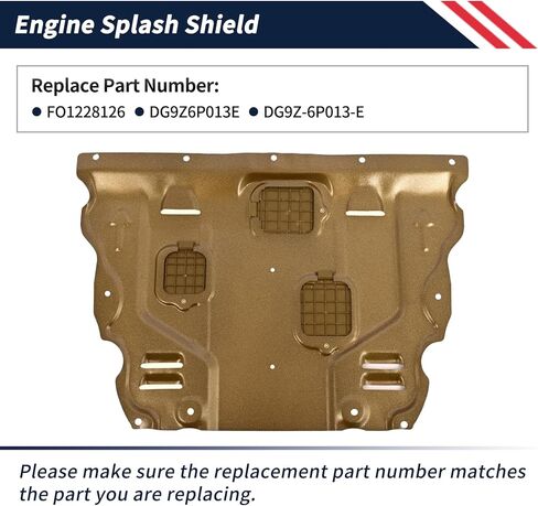 واقي درع المحرك من سبائك الألومنيوم والمغنيسيوم لسيارة Ford Fusion/Lincoln MKZ 2013-2020 لوح انزلاقي خفيف الوزن وشديد التحمل مع غطاء ممتد وفتحات خدمة وتصميم فتحة تهوية - مقاوم للصدأ in Kuwait