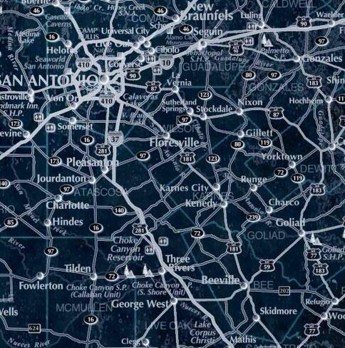 Stellar Texas Wall Map 39' W x 36" H (Paper) in Saudi Arabia