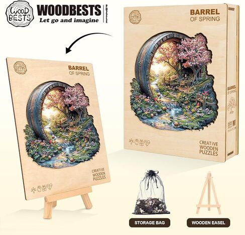Wooden Puzzles for Adults, Spring Flower Wooden Jigsaw Puzzle for Adults, 200 Piece Unique Animal Shape Wood Puzzles Adult, Birthday Party Gifts for Friends & Family Game Home Decor (M-11.4 * 11.2in) in Saudi Arabia