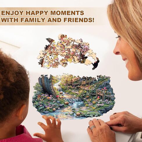 Wooden Puzzles for Adults, Spring Flower Wooden Jigsaw Puzzle for Adults, 200 Piece Unique Animal Shape Wood Puzzles Adult, Birthday Party Gifts for Friends & Family Game Home Decor (M-11.4 * 11.2in) in Saudi Arabia
