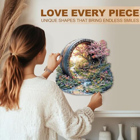Wooden Puzzles for Adults, Spring Flower Wooden Jigsaw Puzzle for Adults, 200 Piece Unique Animal Shape Wood Puzzles Adult, Birthday Party Gifts for Friends & Family Game Home Decor (M-11.4 * 11.2in) in Saudi Arabia