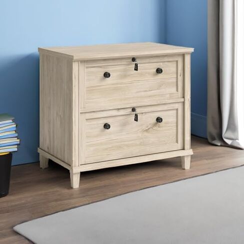 Sauder Hammond Lateral File, L: 32.87" x W: 20.55" x H: 30.0", Chalk Oak Finish in Kuwait